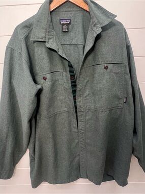 Vintage 1997 Patagonia Green Work Shirt XL Oversized Gorpcore Hong Kong